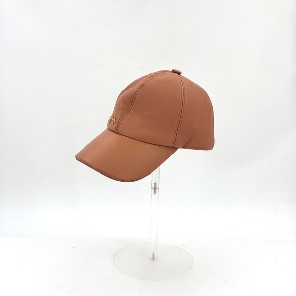 Louis Vuitton Brown Sheepskin Baseball Cap With Gold Logo Made In Italy - Picture 2 of 9
